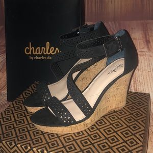 Charles David ‘Landon’ black wedge heeled sandals